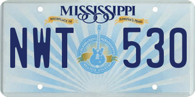 MS license plate NWT530