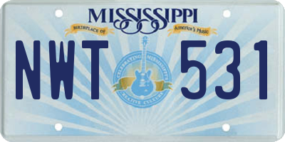 MS license plate NWT531