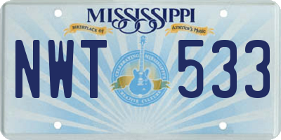 MS license plate NWT533
