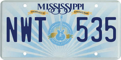MS license plate NWT535