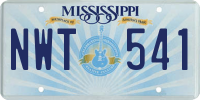 MS license plate NWT541