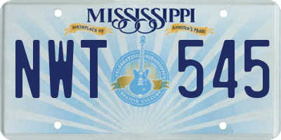 MS license plate NWT545