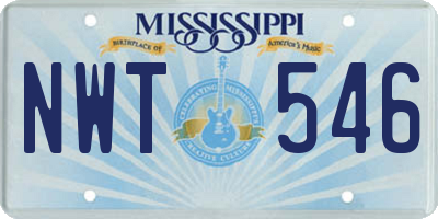 MS license plate NWT546