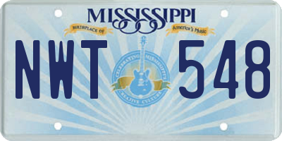 MS license plate NWT548