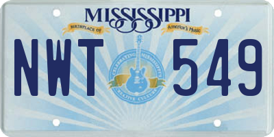 MS license plate NWT549