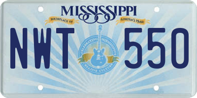 MS license plate NWT550