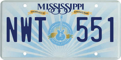 MS license plate NWT551
