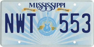 MS license plate NWT553
