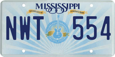 MS license plate NWT554