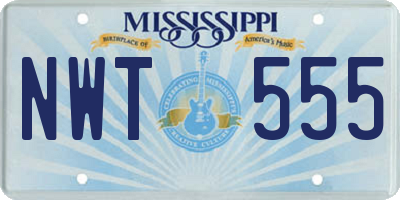 MS license plate NWT555