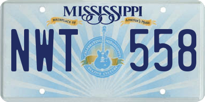 MS license plate NWT558
