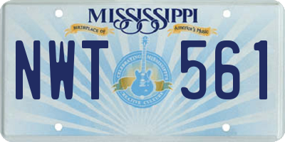MS license plate NWT561