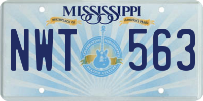 MS license plate NWT563