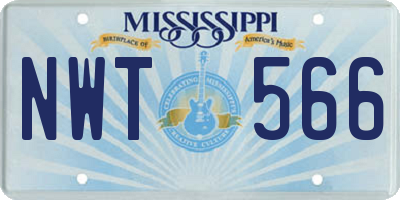 MS license plate NWT566