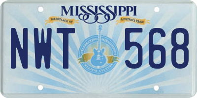 MS license plate NWT568