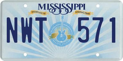 MS license plate NWT571