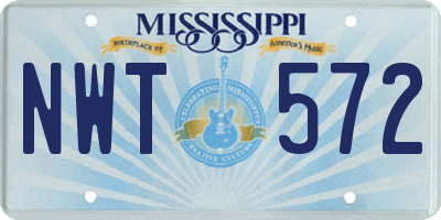 MS license plate NWT572