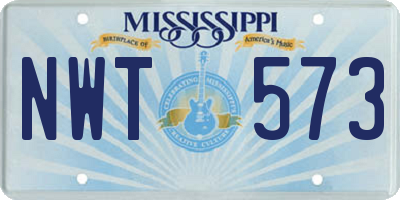 MS license plate NWT573