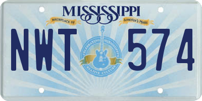 MS license plate NWT574