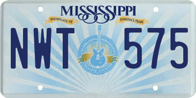 MS license plate NWT575