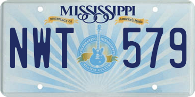 MS license plate NWT579