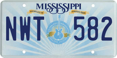 MS license plate NWT582
