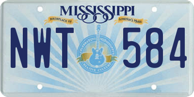 MS license plate NWT584