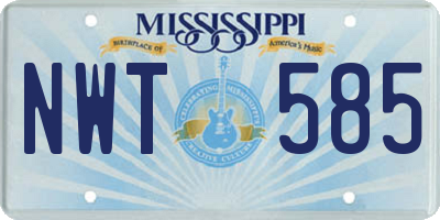 MS license plate NWT585