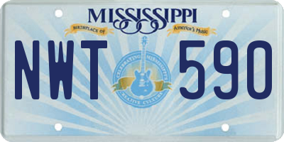 MS license plate NWT590