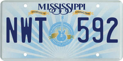 MS license plate NWT592