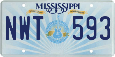 MS license plate NWT593