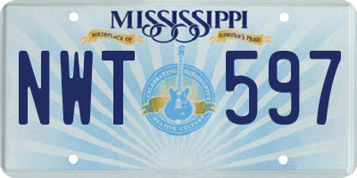 MS license plate NWT597