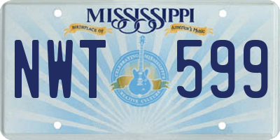 MS license plate NWT599