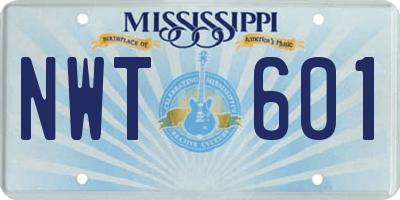 MS license plate NWT601