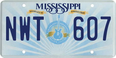 MS license plate NWT607
