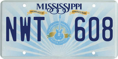 MS license plate NWT608