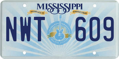 MS license plate NWT609
