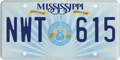 MS license plate NWT615