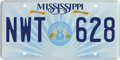 MS license plate NWT628