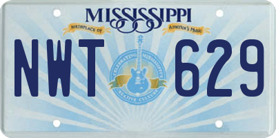 MS license plate NWT629