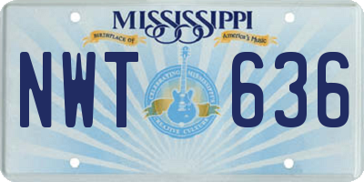 MS license plate NWT636