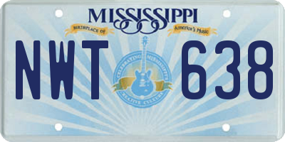 MS license plate NWT638