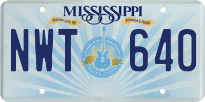 MS license plate NWT640