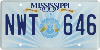 MS license plate NWT646