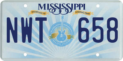 MS license plate NWT658