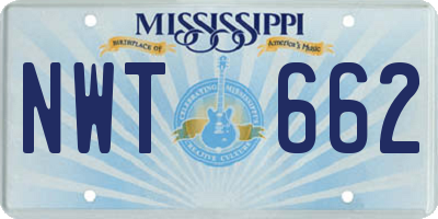 MS license plate NWT662