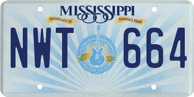 MS license plate NWT664