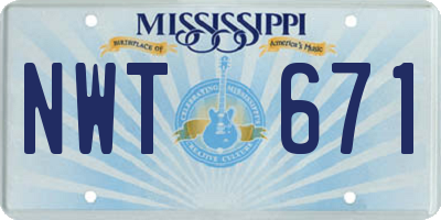 MS license plate NWT671