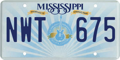 MS license plate NWT675