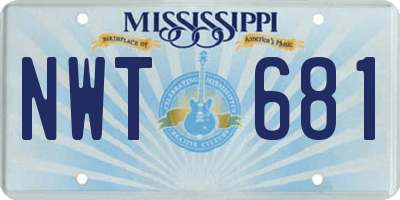 MS license plate NWT681